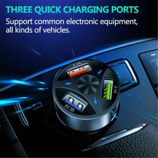 QC 3.0 Car Triple USB Phone Quick Charger 30W (Brand New/Warranty)