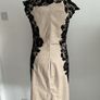 dress occasion brand comma size 12 beige with black lace Image 8