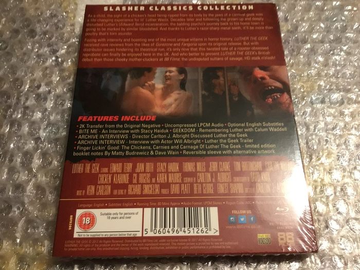 Luther the Geek Limited Edition Blu Ray Slasher