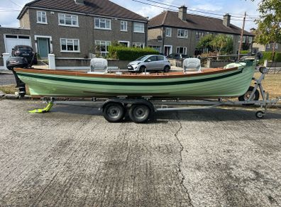 lake boat, 15hp engine and trailer