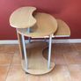 Mobile 3 Tier Computer Desk w/ Pull Out Tray & Wheels Image 4