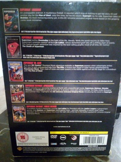 Superman 5 Dvd Animated Movie Boxset Collection Dc Comics