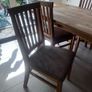 Solid oak dining table and chairs Image 3