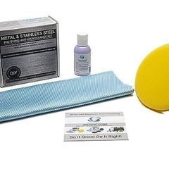 Glass Polish 32001 DIY Metal & Stainless Steel Hand Polishing Kit for Easy Clean, Polish, Shine & Protect - 50ml