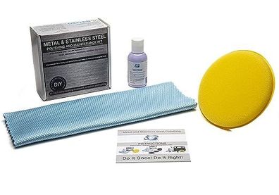Glass Polish 32001 DIY Metal & Stainless Steel Hand Polishing Kit for Easy Clean, Polish, Shine & Protect - 50ml