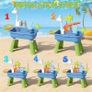 Sand and Water Play Table with Fishing Toys, Sensory Activity Play Sets Outdoor Garden Water Toys, Beach Pool Outdoor Play Toy Kitchen Accessories for Summer Backyard Poolside Indoor Image 4