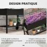 Raised Garden Planter on Legs dim. 109L x 39l x 80H cm Shelf 2 Wheels + Irrigation Insert Metal Black Image 5