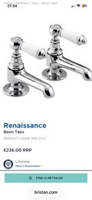 Fabulous set of brand new Bristan Renaissance Bath Taps taps