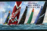 2012 Ireland Stampa Public Souvenir Volvo Ocean Race Miniature Sheet Overprinted for Stampa with show cancel from 12/10/12