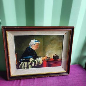 A Lady Taking Tea, Oil Painting