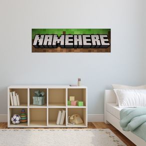 Minecraft Name printed picture for Kids room personalised minecrafter wall decor