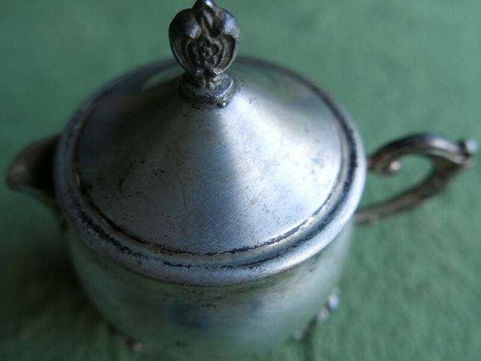Vintage  Silver Plated Mustard Condiment Pot