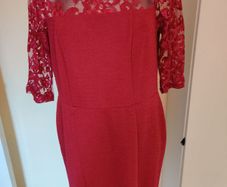 Brand new Moda at George raspberry knee length lace dress size UK16 EU44 Postage included