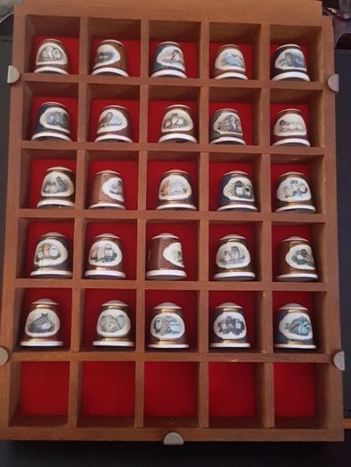 Collection of Owl Thimbles Mayfair Edition wt Stand