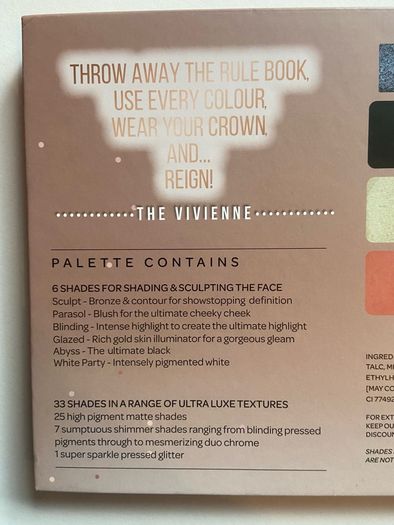 BPerfect v The Vivienne Sceptre Makeup palette