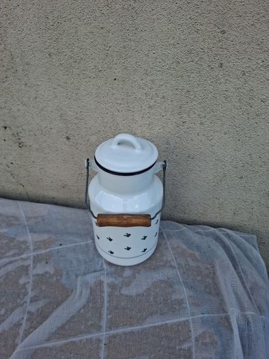 By post only 23cm enamel milk churn can