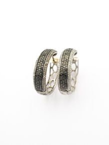 Cubic Zirconia Pave Sterling Silver Stud Earrings