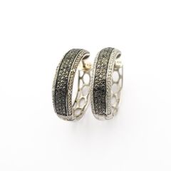 Cubic Zirconia Pave Sterling Silver Stud Earrings