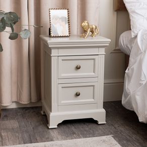 Bargain PAIR of designer bedside drawers in colour 'taupe'