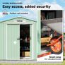 7 x 4ft Metal Garden Shed, Outdoor Storage Tool House with Ventilation Slots Image 4