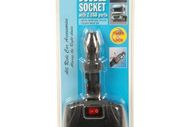 Double Cigarette Adapter with 2 USB Sockets