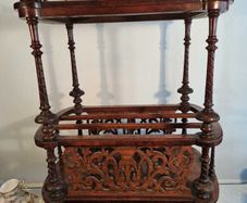 Victorian Walnut Canterbury Table