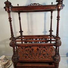 Victorian Walnut Canterbury Table