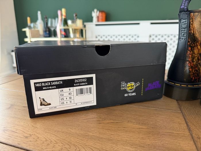 Dr Martens 1460 Black Sabbath Leather Boots UK 9