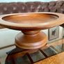 Vintage MCM Wood Fruit Pedestal Bowl Tazza Image 9