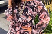 Patterned dress with flowers