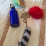 schoolbag keyrings and clip on water bottle Image 2