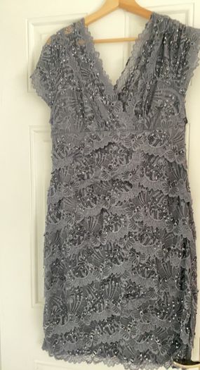 Grey layered with beads woman's dress perfect condition