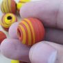 Vintage African Style yellow Red Glass Lot of 7 Image 10