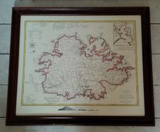 Antique framed map of Antigua