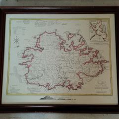 Antique framed map of Antigua