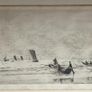 Dry point etching, print. William Lionel Wyllie (1851-1931) Shipping off Portsmouth & Fishing boats putting out to sea. Image 2