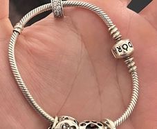 Original Pandora S925 ALE Silver Bracelet with Charms