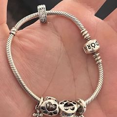 Original Pandora S925 ALE Silver Bracelet with Charms