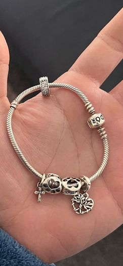 Original Pandora S925 ALE Silver Bracelet with Charms