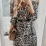 Long v-neck dress Image 4