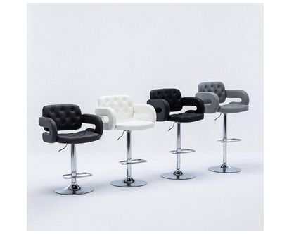 Mercury PU Swivel Faux Leather Breakfast Kitchen Bar Stool Pub Barstool (Black-PU)