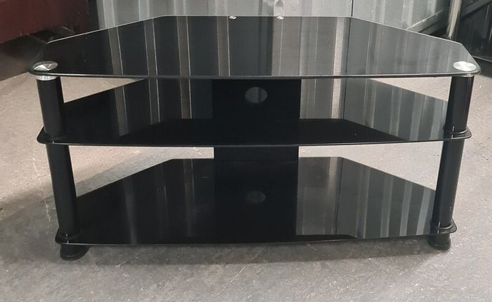 Black Glass TV / Media Stand  3 Tiers