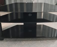 Black Glass TV / Media Stand  3 Tiers