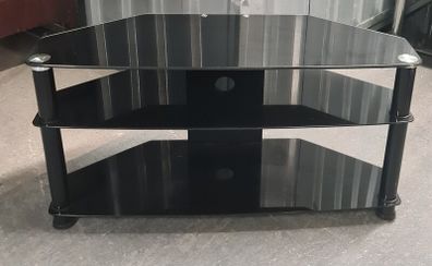 Black Glass TV / Media Stand  3 Tiers