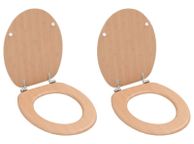 main image for ad WC Toilet Seats 2 pcs with Lids MDF Bamboo Design