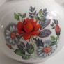 Lovely Country Style Red, White and Green Floral Teapot, Made in Romania Image 2