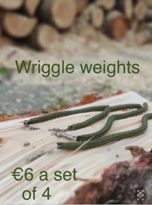 Sets of 4 wriggle weights for salmon and trout fishing