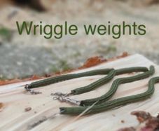 Sets of 4 wriggle weights for salmon and trout fishing