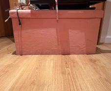 Pink storage pouffe