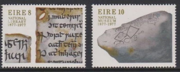 Ireland 1977 - Scott #411 & 412 - Centenary of the National Library & National Museum - Mint Never Hinged